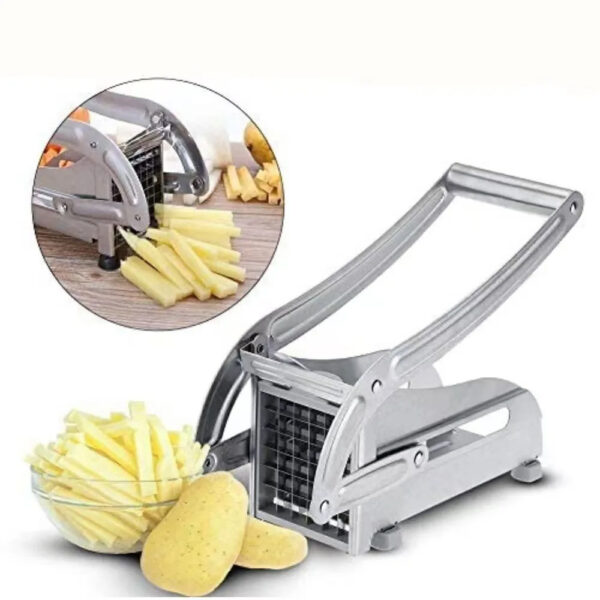 Multifunction Potato Cutter Stainless Steel Cut Manual Vegetable Cutter Tool Fast Cutting With 2 Blades Manual Fries Machine - Image 3