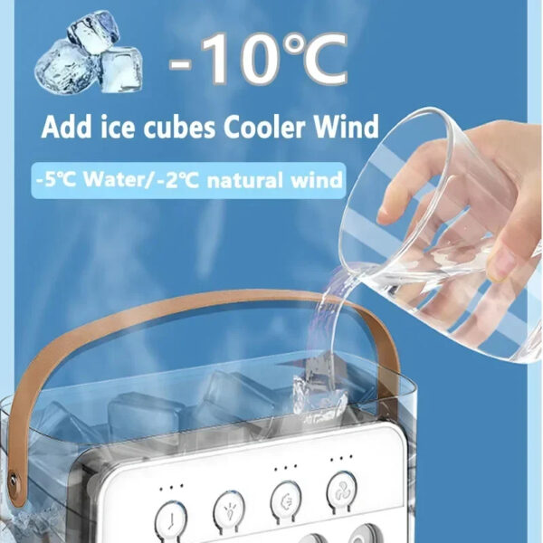 3 In 1 Fan AIr Conditioner Household Small Air Cooler LED Night Light Portable Humidifier Air Adjustment Fan Office Home Fan New - Image 4