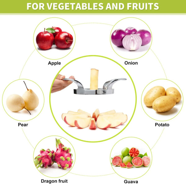 Apple Slicer And Corer, Sturdy and Sharp 12-Blade Stainless Steel Apple Cutter Divider Pitter Fruit Cutter Tools - Image 6