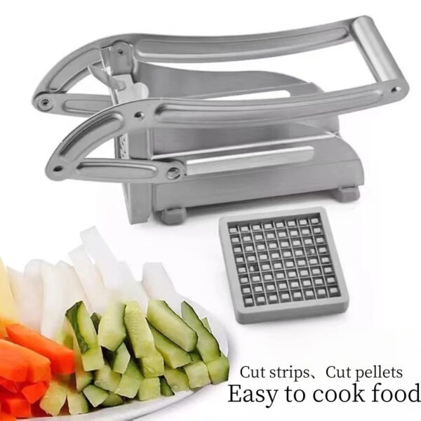 Multifunction Potato Cutter Stainless Steel Cut Manual Vegetable Cutter Tool Fast Cutting With 2 Blades Manual Fries Machine - Image 4