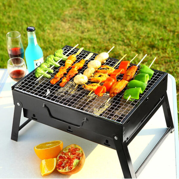 Portable Foldable Charcoal Grill Mini Tabletop Stainless Steel Barbecue Grill for Backyard Camping Picnics - Image 5