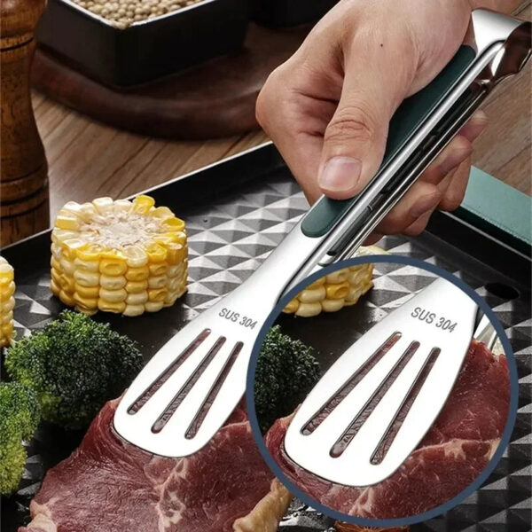 1pc Non Slip Stainless Steel Food Tongs Meat Salad Bread Clip Barbecue Grill Buffet Clamp Cooking Tools Kitchen Accessories - Image 3