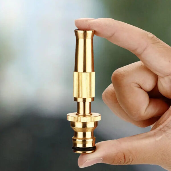 Garden Brass Adjustable Spray Gun Hose Nozzle High Pressure Straight Copper Gun For Car Washing - Image 2