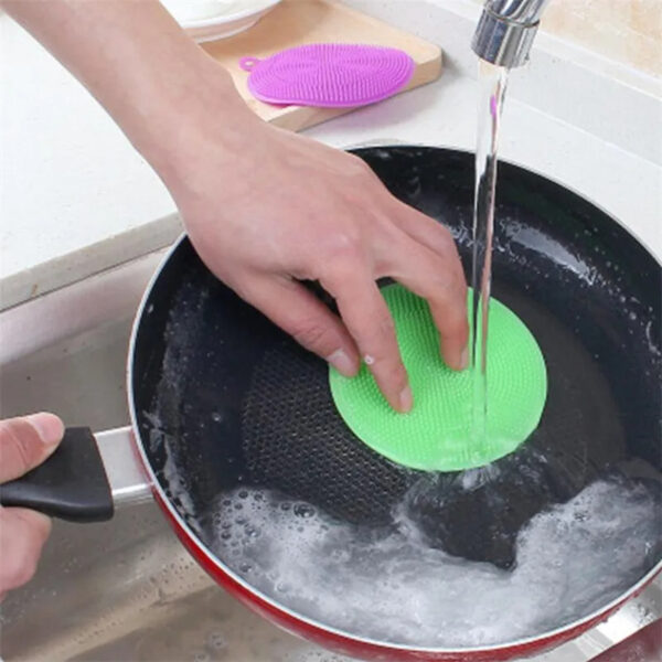 6Pcs Silicone Cleaning Brushes Soft Silicone Scouring Pad Washing Sponge Dish Bowl Pot Cleaner Washing Tool Kitchen Accessories - Image 3