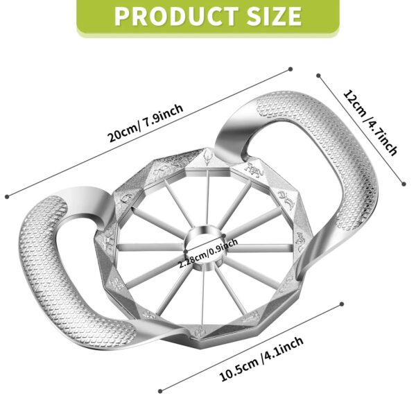 Apple Slicer And Corer, Sturdy and Sharp 12-Blade Stainless Steel Apple Cutter Divider Pitter Fruit Cutter Tools - Image 3