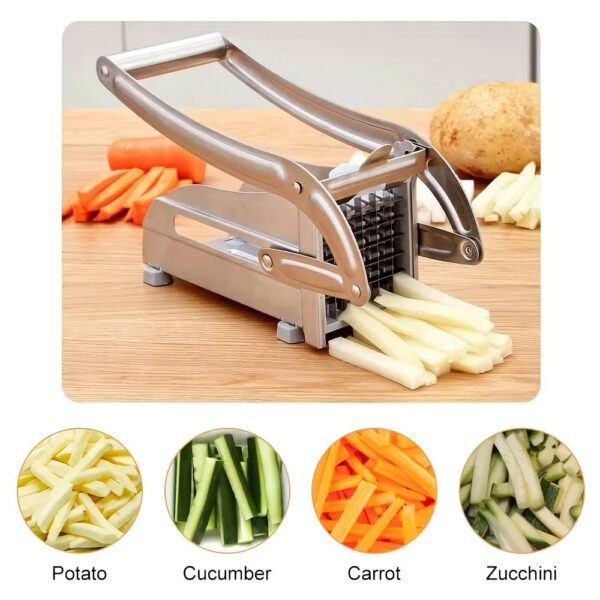 Multifunction Potato Cutter Stainless Steel Cut Manual Vegetable Cutter Tool Fast Cutting With 2 Blades Manual Fries Machine - Image 5