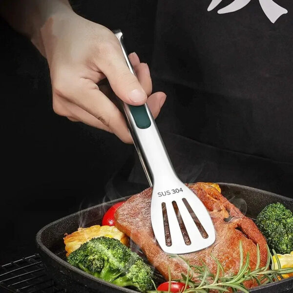 1pc Non Slip Stainless Steel Food Tongs Meat Salad Bread Clip Barbecue Grill Buffet Clamp Cooking Tools Kitchen Accessories - Image 4