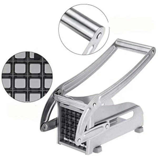 Multifunction Potato Cutter Stainless Steel Cut Manual Vegetable Cutter Tool Fast Cutting With 2 Blades Manual Fries Machine - Image 6