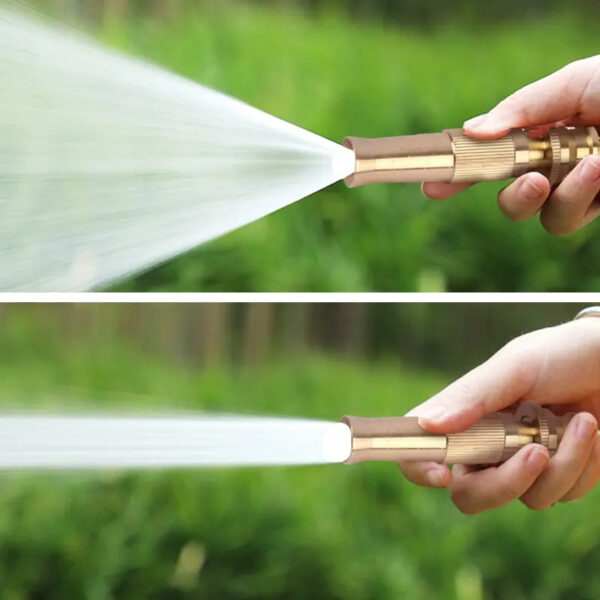 Garden Brass Adjustable Spray Gun Hose Nozzle High Pressure Straight Copper Gun For Car Washing - Image 4