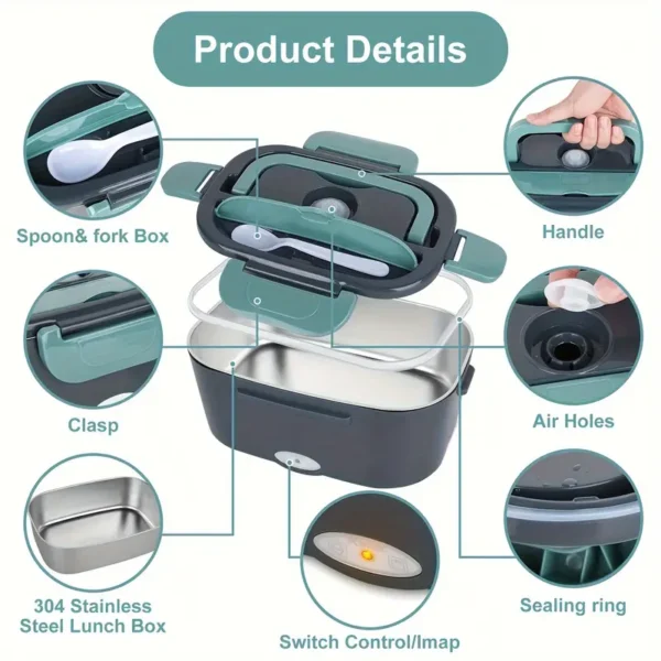 2-In-1 Electric Heating Lunch Box Car - Image 5