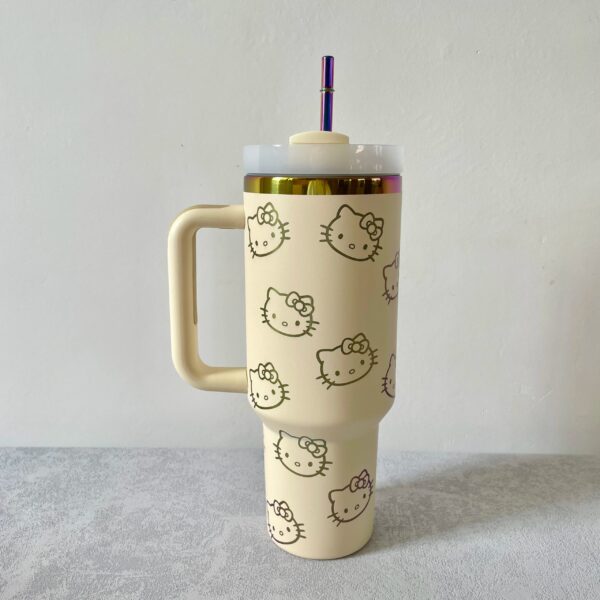 Thermal Coffee hello kitty Cup with Straw Stainless Steel Vacuum Insulated Tumbler 40oz Thermal Iced Travel Cup for Outdoor - Image 10