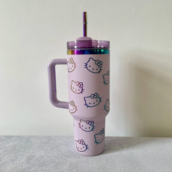 Thermal Coffee hello kitty Cup with Straw Stainless Steel Vacuum Insulated Tumbler 40oz Thermal Iced Travel Cup for Outdoor - Image 11