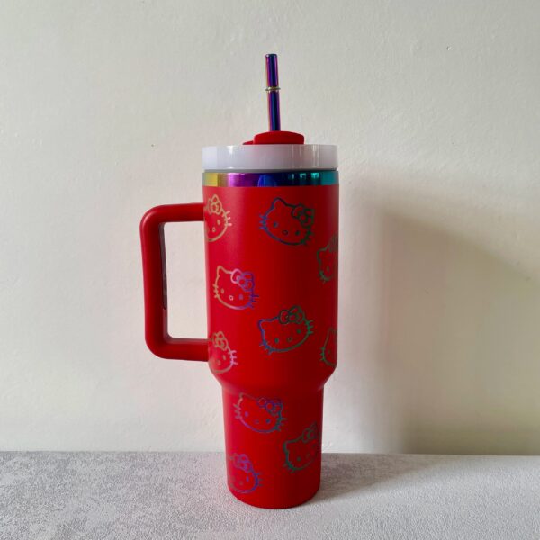 Thermal Coffee hello kitty Cup with Straw Stainless Steel Vacuum Insulated Tumbler 40oz Thermal Iced Travel Cup for Outdoor - Image 14