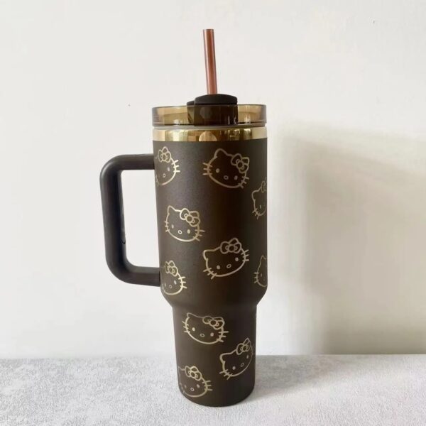 Thermal Coffee hello kitty Cup with Straw Stainless Steel Vacuum Insulated Tumbler 40oz Thermal Iced Travel Cup for Outdoor - Image 15