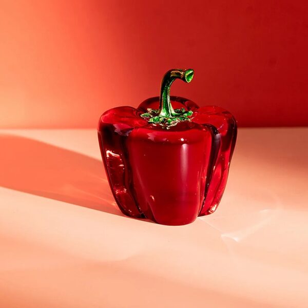 Color Crystal Chili Figurine Collectible Paperweight Glass Pepper Vegetable Ornament Table Office Home Decor Gift - Image 2