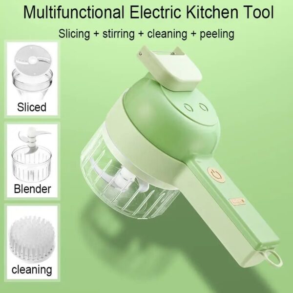 4 In 1 Electric Vegetable Cutter Set - Image 2