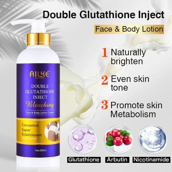 AILKE Whitening Cream, Glutathione Body Lotion for Brighter Skin, Reduce Dark Spots, Black Spots, Moisturizing, Even Skin Tone - Image 4