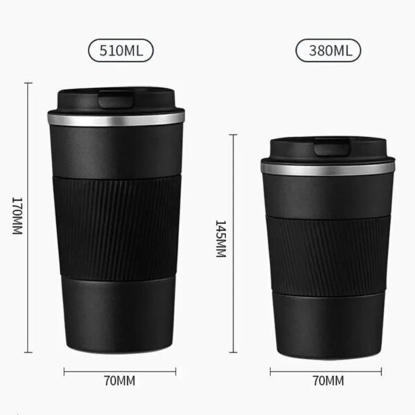 Stainless Steel Thermal Coffee Cup – 380ml / 510ml Insulated Travel Mug for Car & Office - Image 4