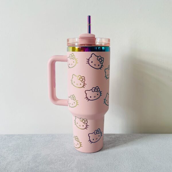 Thermal Coffee hello kitty Cup with Straw Stainless Steel Vacuum Insulated Tumbler 40oz Thermal Iced Travel Cup for Outdoor - Image 5