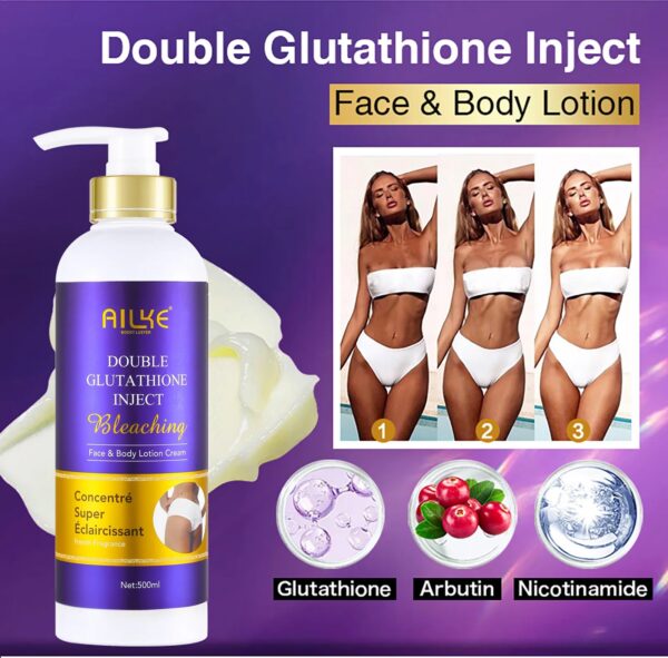 AILKE Whitening Cream, Glutathione Body Lotion for Brighter Skin, Reduce Dark Spots, Black Spots, Moisturizing, Even Skin Tone - Image 6