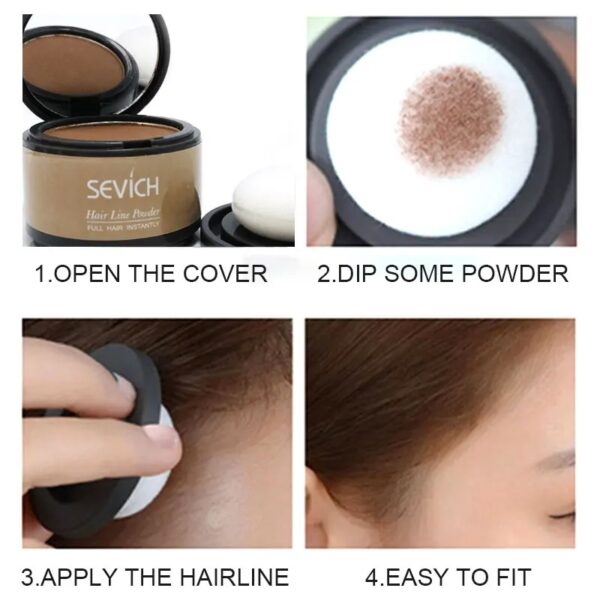 Sevich Hairline Powder 4g Hairline Shadow Powder Makeup Hair Concealer Natural Cover Unisex Hair Loss Product - Image 6