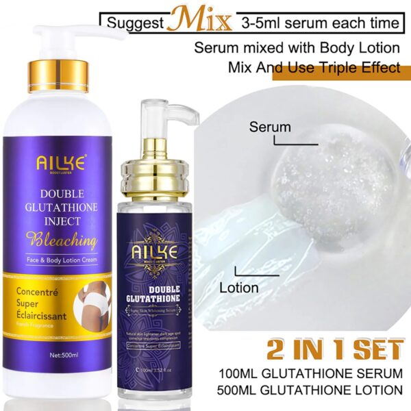 AILKE Whitening Cream, Glutathione Body Lotion for Brighter Skin, Reduce Dark Spots, Black Spots, Moisturizing, Even Skin Tone - Image 8