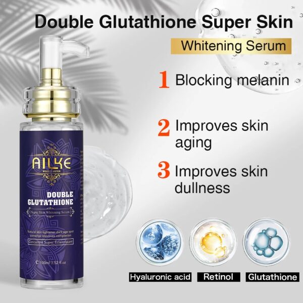 AILKE Whitening Cream, Glutathione Body Lotion for Brighter Skin, Reduce Dark Spots, Black Spots, Moisturizing, Even Skin Tone - Image 9